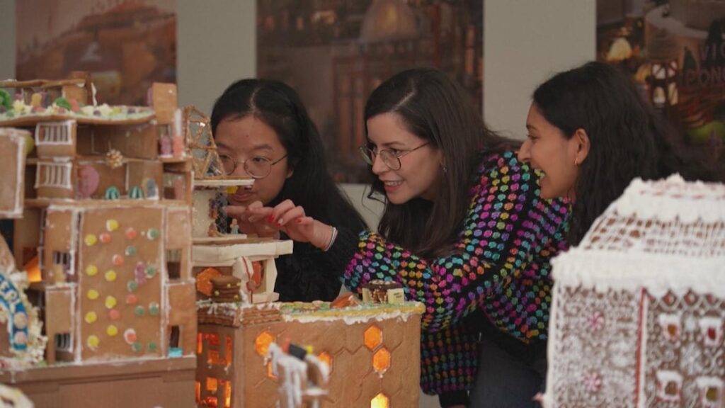 See a gingerbread city, where iconic buildings are reimagined with icing and sweets