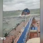 Video appears to show Russian tanker sinking