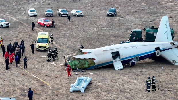 Azerbaijani airliner carrying 62 crashes, over 30 believed dead