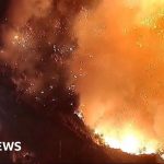 Wildfire rages in California’s Malibu Canyon