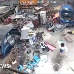 Garage CCTV shows moment earthquake hits Vanuatu