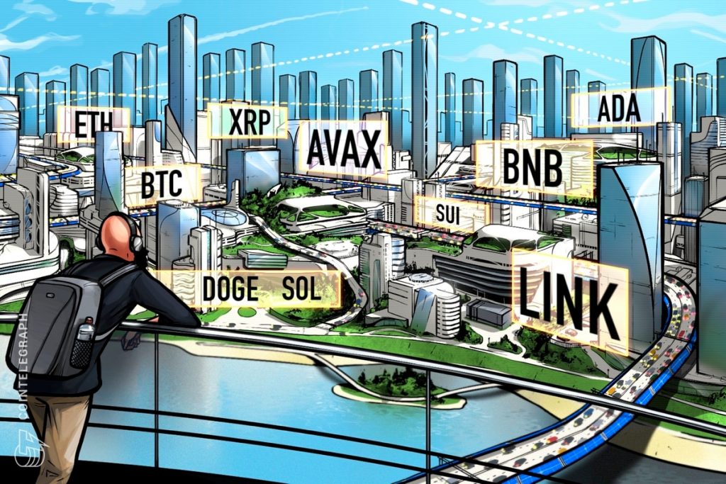 BTC, ETH, XRP, BNB, SOL, DOGE, ADA, AVAX, SUI, LINK