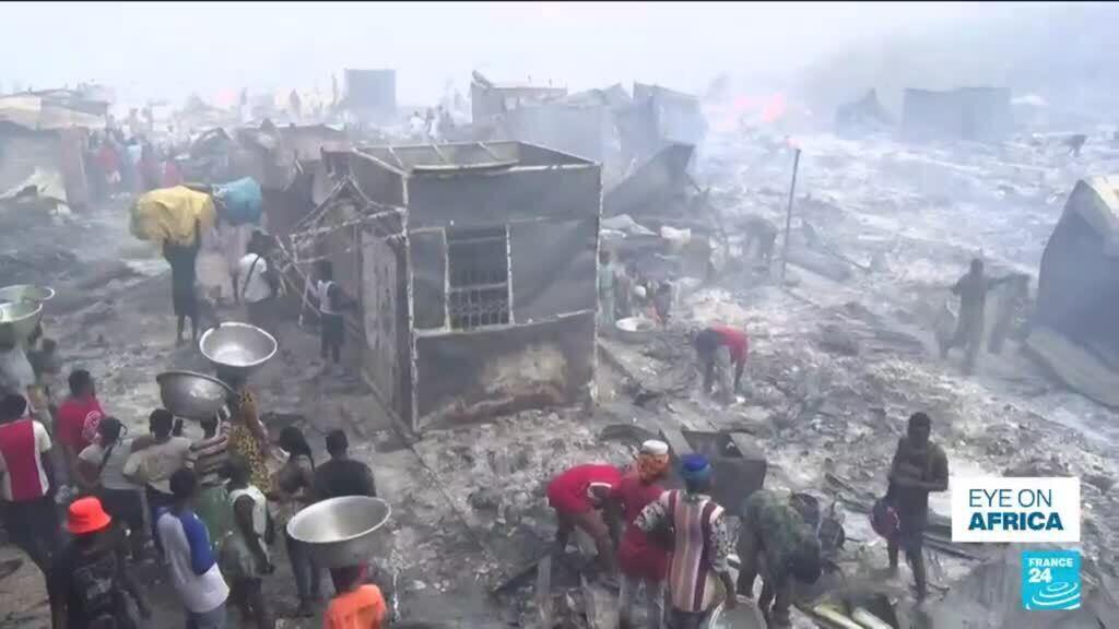 Blaze destroys Ghana's largest clothes market, over 100 shops were destroyed